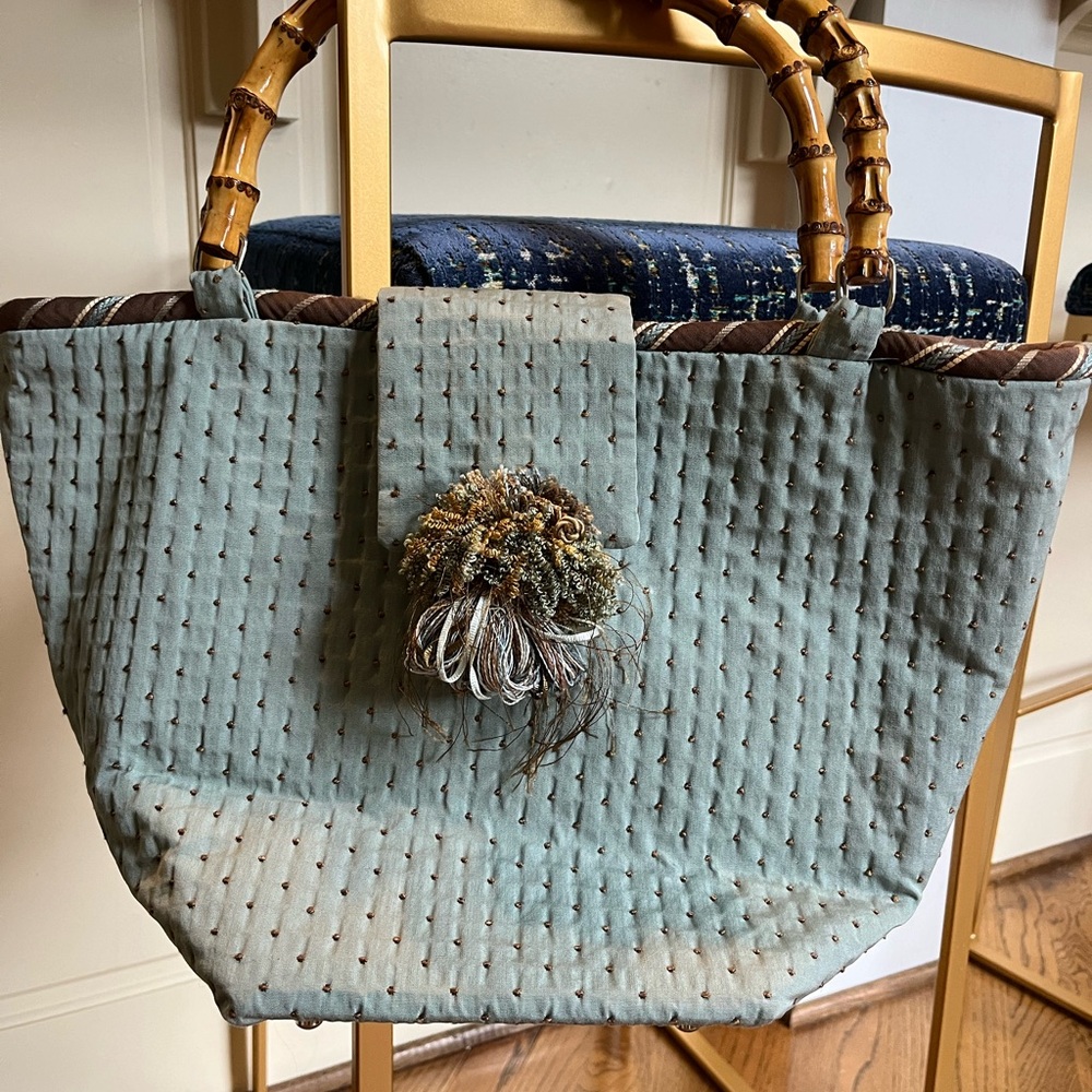 Lula Belle handbag with bamboo handles